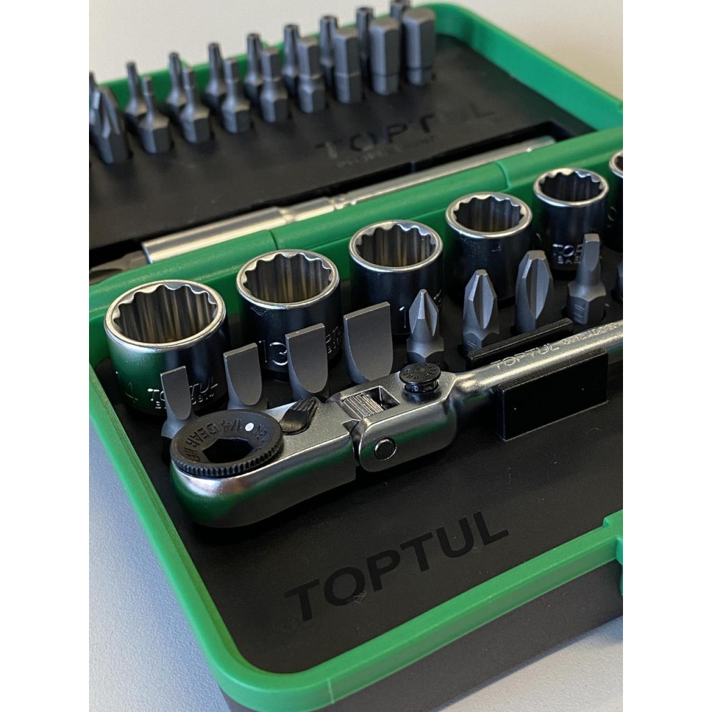 Набір інструментів Toptul і головок із тріскачкою 1/4" 41шт. (12-гр.) (GADW4502) - фото 7 Набір інструментів Toptul і головок із тріскачкою 1/4" 41шт. (12-гр.) (GADW4502) - фото 7