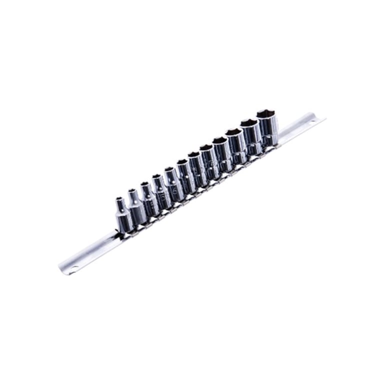 Набір торцевих головок Toptul торцевих на планці 1/4″ 12шт. 4-13мм (GAAQ0801U)