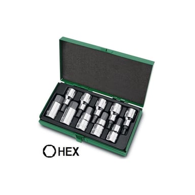Набір торцевих головок Toptul шестигранник 1/2" Н4-Н19 (GAAD1007) - фото 1