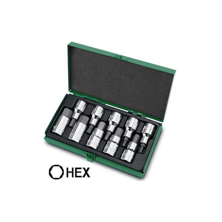 Набір торцевих головок Toptul шестигранник 1/2″ Н4-Н19 (GAAD1007)