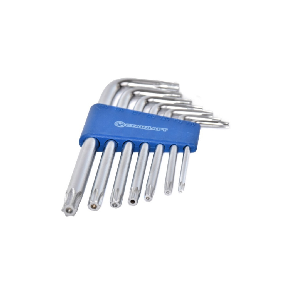 Ключ Стандарт TORX Г-подібний з отвором 7шт. (TKS0701) - фото 2 Ключ Стандарт TORX Г-подібний з отвором 7шт. (TKS0701) - фото 2