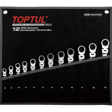 Ключ Toptul з тріскачкою та шарніром комбінований (GPAQ1204) - фото 1