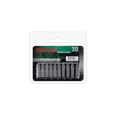 Набір біт Toptul 1/4" L25мм PH2 10шт. (FSBA0802G) - фото 1