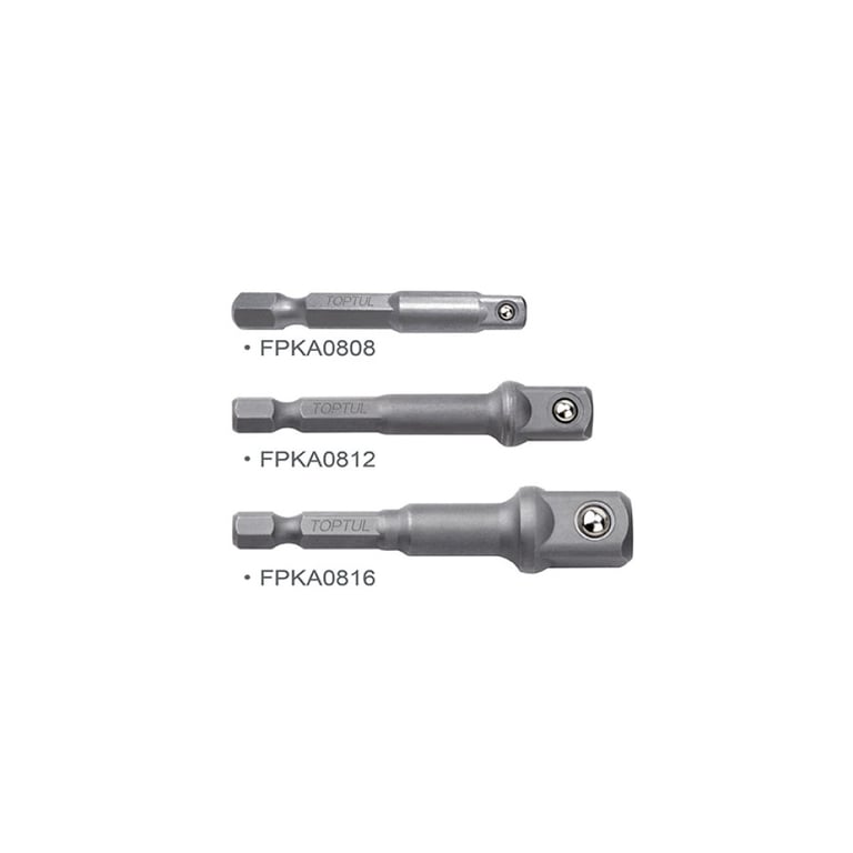 Адаптер для інструменту Toptul під шуруповерт 1/4" 3шт. 1/4", 3/8", 1/2" (GAAR0301) - фото 1