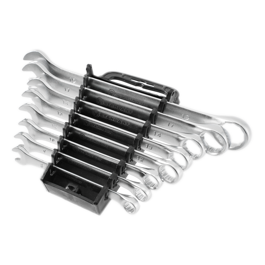 Ключ Стандарт ріжково-накидний 8 шт. 8-19 мм на холдері (NKK8ST) - фото 3 Ключ Стандарт ріжково-накидний 8 шт. 8-19 мм на холдері (NKK8ST) - фото 3