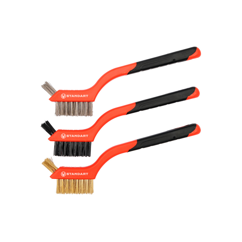 Щітка по металу Стандарт 180мм (сталь, латунь, нейлон) 3 шт. (MWBS0301) Щітка по металу Стандарт 180мм (сталь, латунь, нейлон) 3 шт. (MWBS0301)