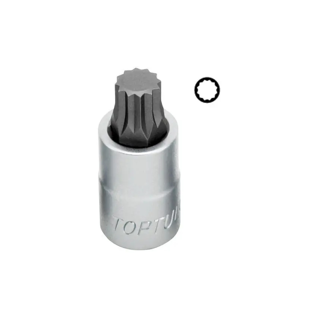 Головка торцева Toptul SPLINE M12 L55мм 1/2" (BCHA1612) - фото 1 Головка торцева Toptul SPLINE M12 L55мм 1/2" (BCHA1612) - фото 1