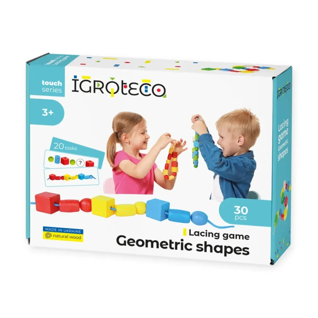 Розвиваюча іграшка Ігротеко шнурівка для малюків Геометрика (900019) - фото 1 Розвиваюча іграшка Ігротеко шнурівка для малюків Геометрика (900019) - фото 1
