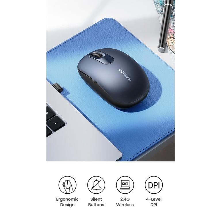 Мишка Ugreen MU105 Wireless Blue (90550) - фото 9