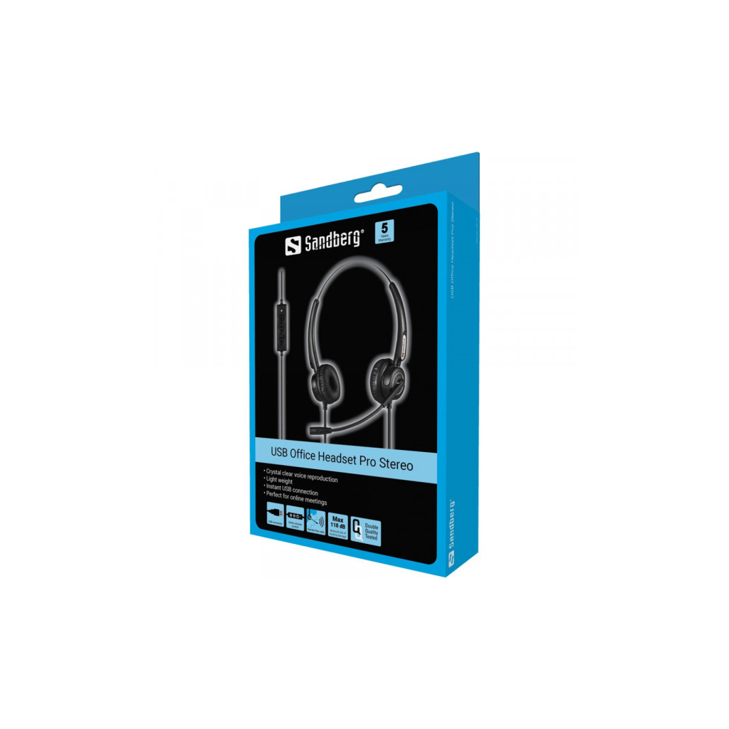Навушники Sandberg Office Headset Pro Stereo USB Black (126-13) - фото 3 Навушники Sandberg Office Headset Pro Stereo USB Black (126-13) - фото 3