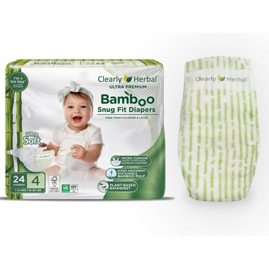 Підгузки Clearly Herbal Bamboo, розмір 4 (7-12 кг), 24 шт (1136) - фото 1