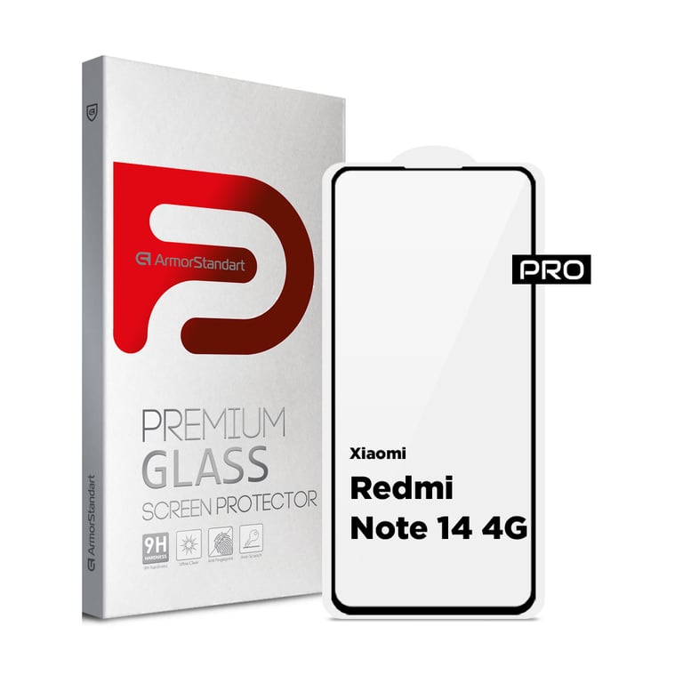 Скло захисне Armorstandart Pro Xiaomi Redmi Note 14 4G Black (ARM79679) - фото 1