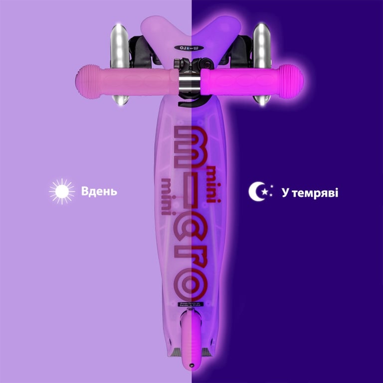 Самокат Micro Mini Deluxe Glow LED Морозний рожевий (MMD217) - фото 6