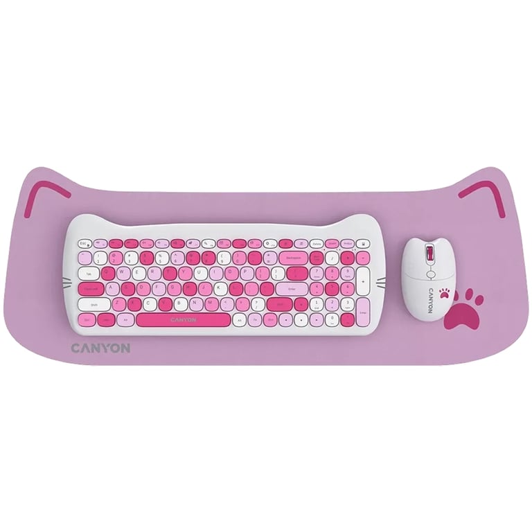 Комплект Canyon HSET-W6 Kitty Edition Wireless UA Pink (CNS-HSETW6PK) - фото 1