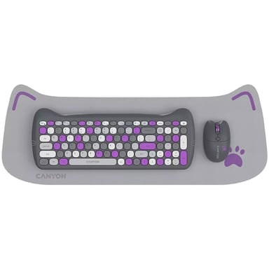 Комплект Canyon HSET-W6 Kitty Edition Wireless UA Violet (CNS-HSETW6VT) - фото 1