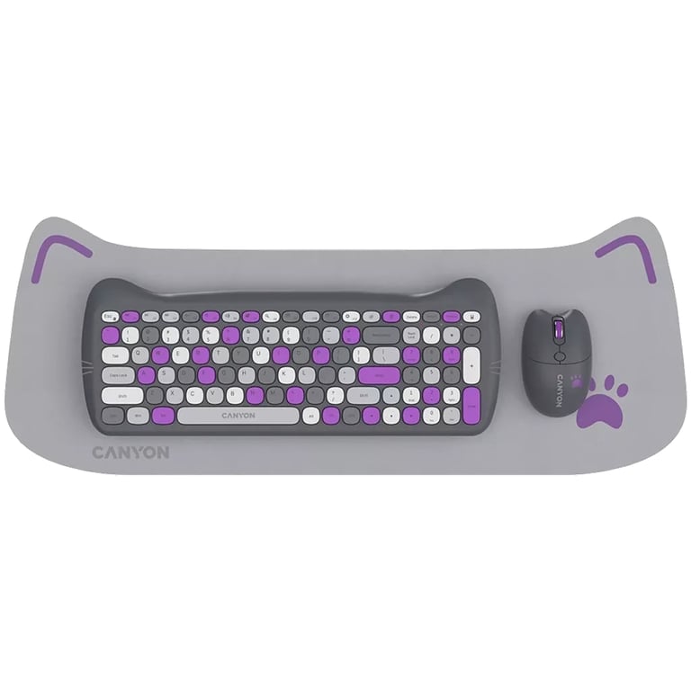 Комплект Canyon HSET-W6 Kitty Edition Wireless UA Violet (CNS-HSETW6VT) - фото 1