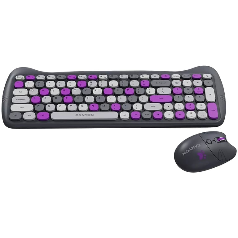 Комплект Canyon HSET-W6 Kitty Edition Wireless UA Violet (CNS-HSETW6VT) - фото 3