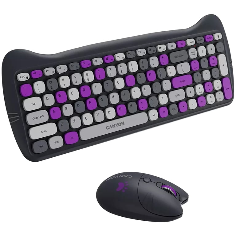 Комплект Canyon HSET-W6 Kitty Edition Wireless UA Violet (CNS-HSETW6VT) - фото 4