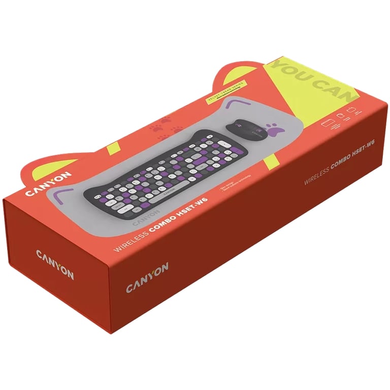 Комплект Canyon HSET-W6 Kitty Edition Wireless UA Violet (CNS-HSETW6VT) - фото 6