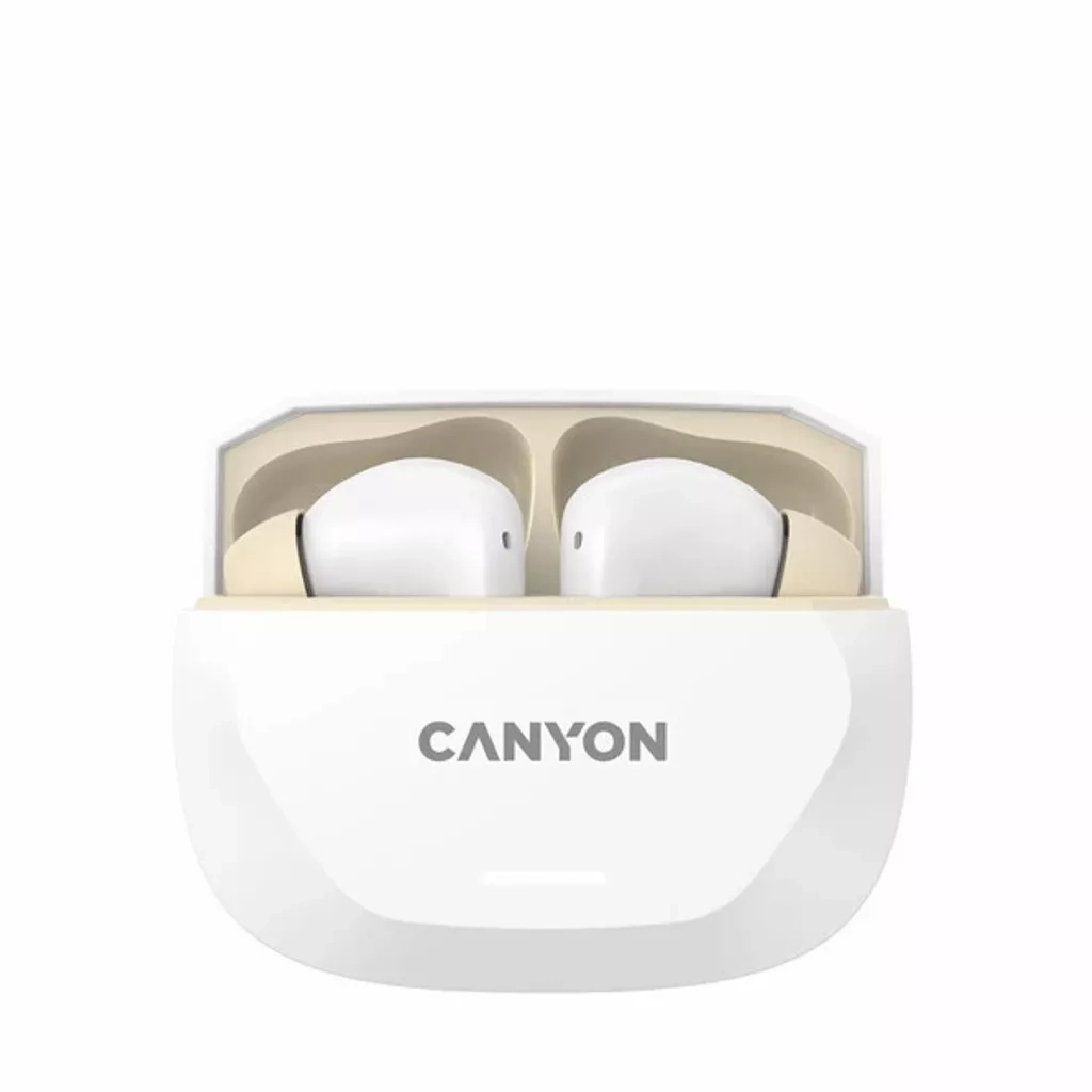 Навушники Canyon Hexagon 7 TWS ANC+ENC Wireless Charge White/Beige (CNS-TWS7WB) - фото 2 Навушники Canyon Hexagon 7 TWS ANC+ENC Wireless Charge White/Beige (CNS-TWS7WB) - фото 2