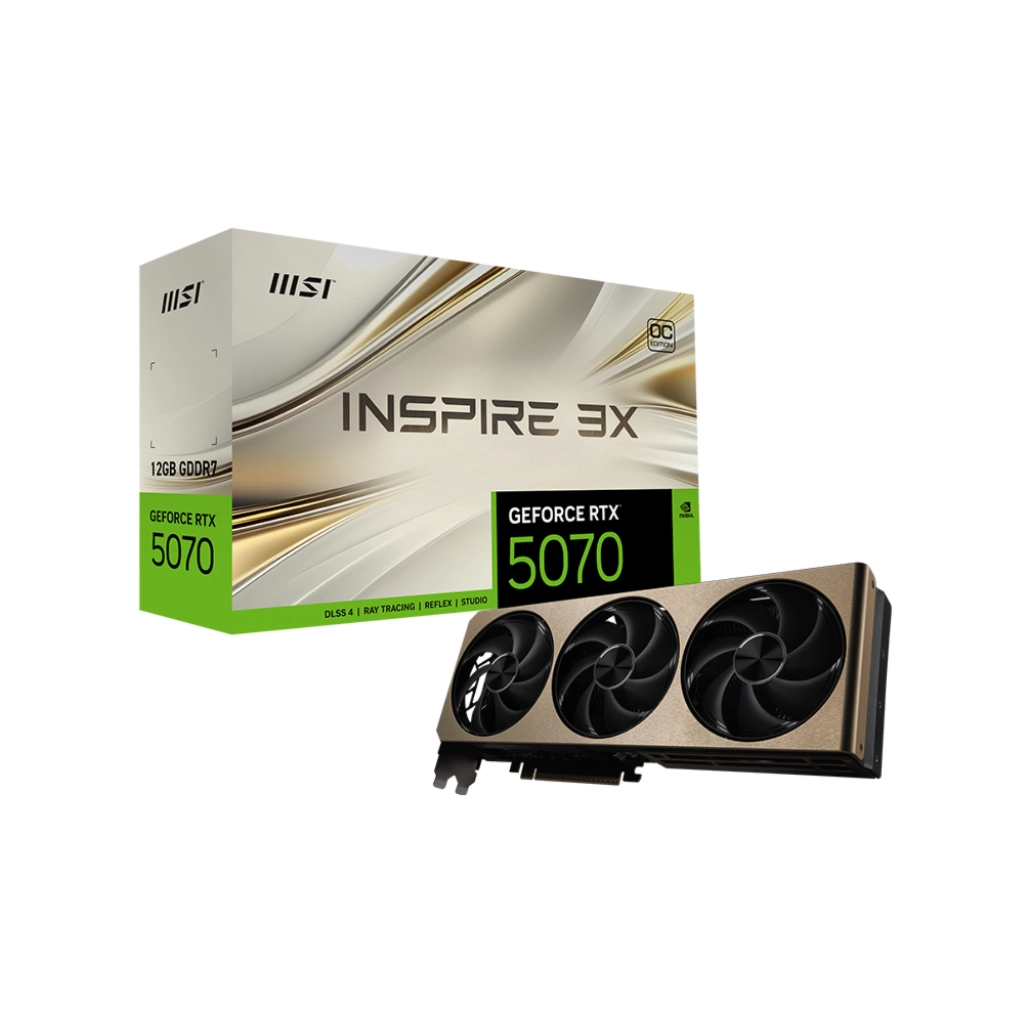 Відеокарта MSI GeForce RTX5070 12Gb INSPIRE 3X OC (RTX 5070 12G INSPIRE 3X OC) - фото 6 Відеокарта MSI GeForce RTX5070 12Gb INSPIRE 3X OC (RTX 5070 12G INSPIRE 3X OC) - фото 6
