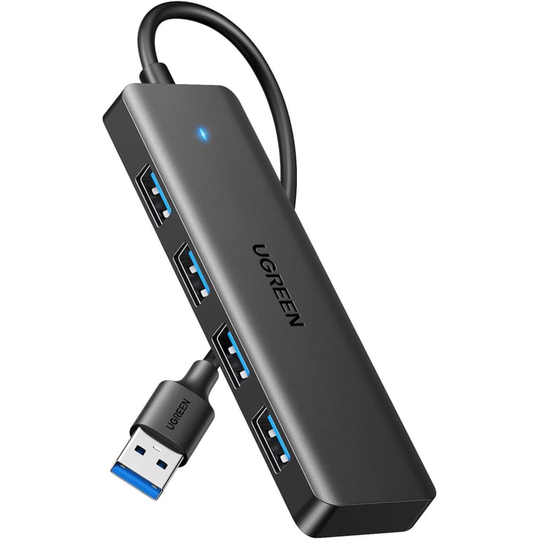 Концентратор Ugreen USB 3.0 to 4хUSB 3.0 0.15m Space Gray CM219 (25851) - фото 1