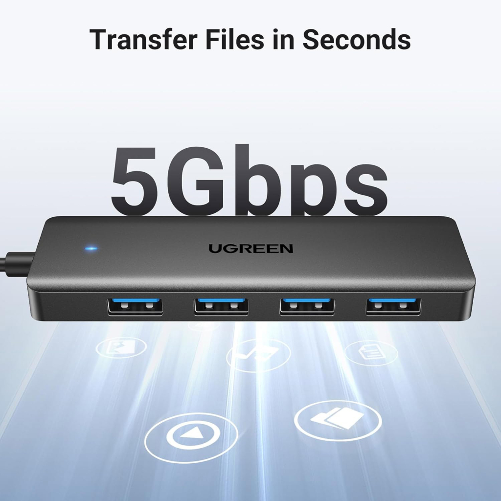 Концентратор Ugreen USB 3.0 to 4хUSB 3.0 0.15m Space Gray CM219 (25851) - фото 3 Концентратор Ugreen USB 3.0 to 4хUSB 3.0 0.15m Space Gray CM219 (25851) - фото 3