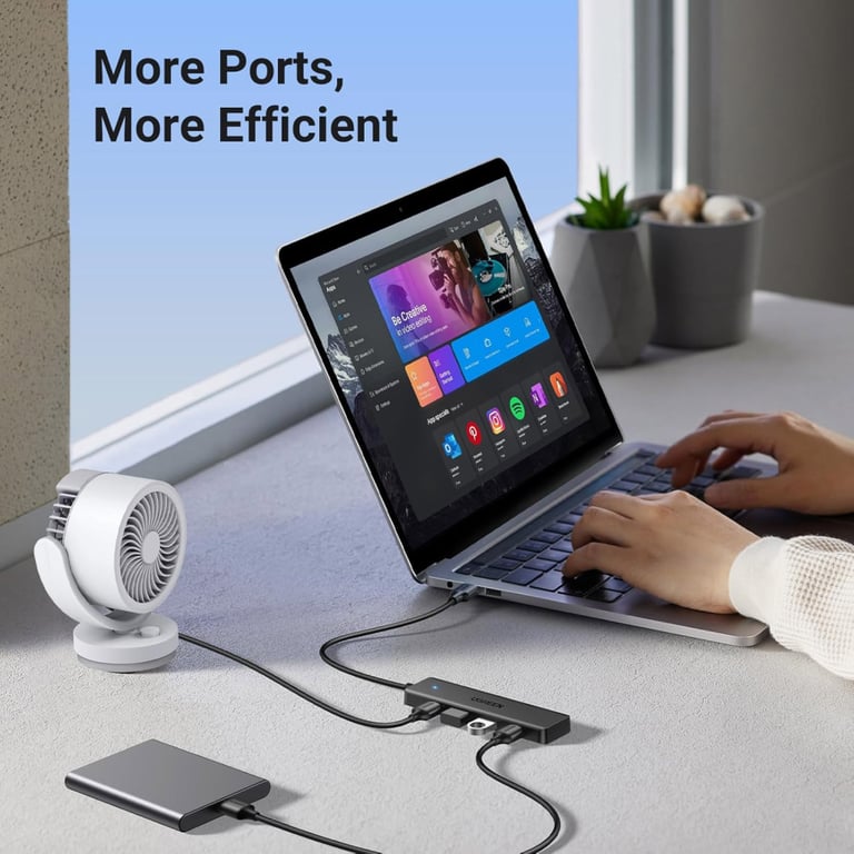 Концентратор Ugreen USB 3.0 to 4хUSB 3.0 0.15m Space Gray CM219 (25851) - фото 7