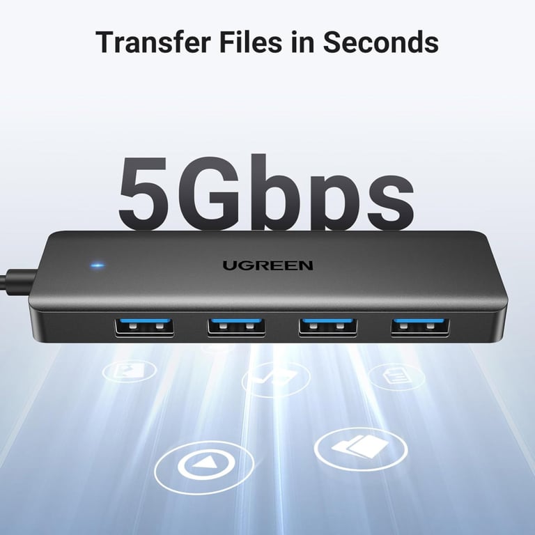 Концентратор Ugreen USB 3.0 to 4хUSB 3.0 1.0m Space Gray CM219 (35574) - фото 3