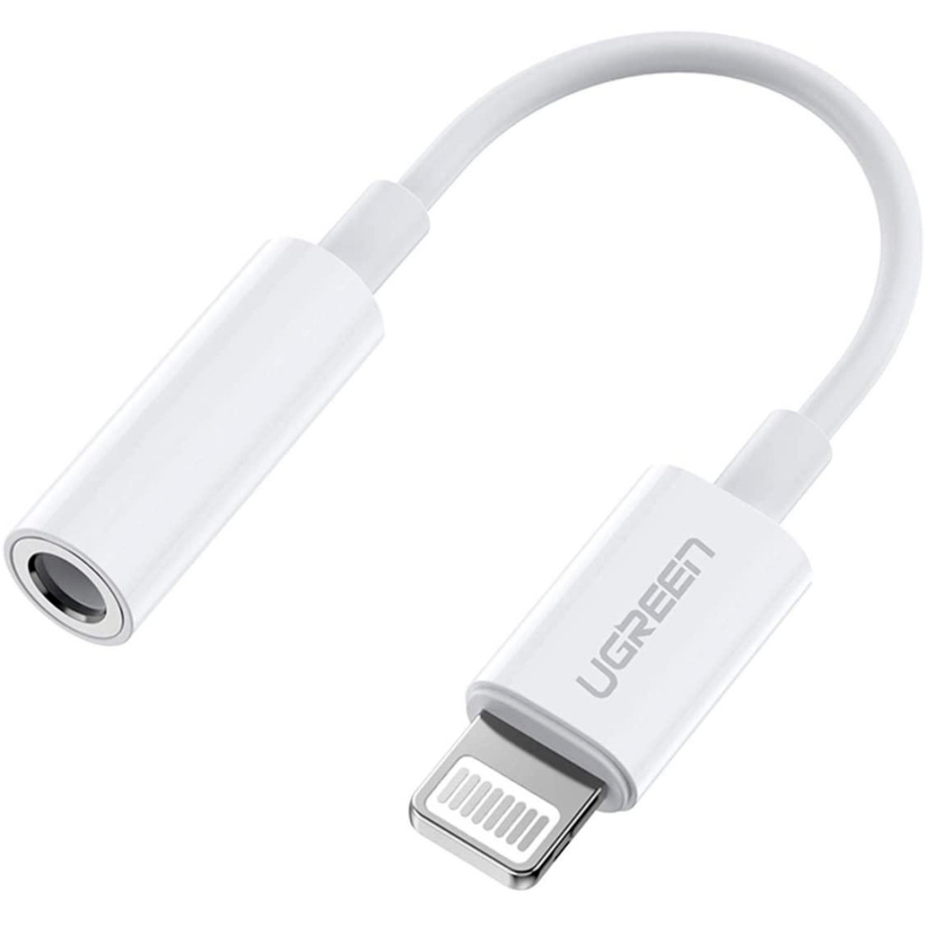 Перехідник Lightning to 3.5 mm 0.1m Headphone Jack Adapter Model US212 white Ugreen (30759) - фото 1