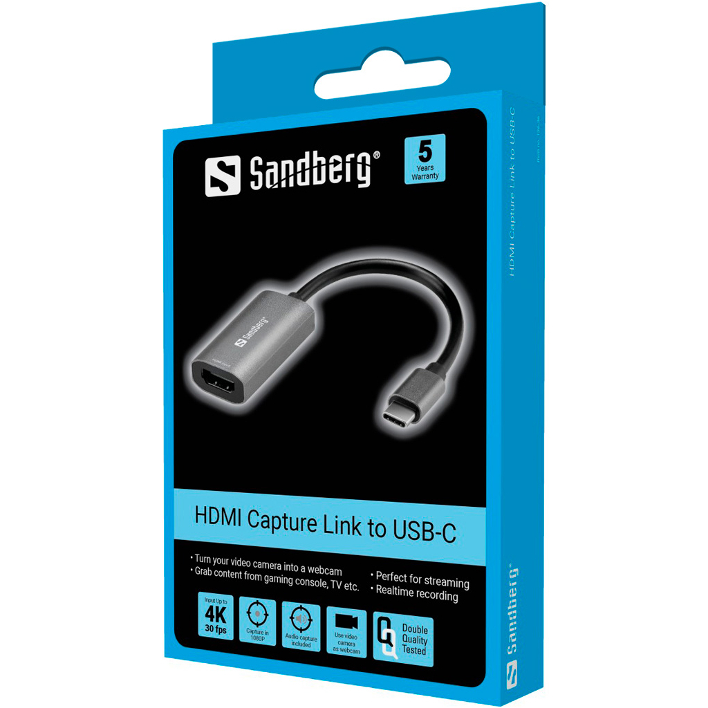 Перехідник USB 3.1 Type-С to HDMI (F) 4K Sandberg (136-36) - фото 2 Перехідник USB 3.1 Type-С to HDMI (F) 4K Sandberg (136-36) - фото 2