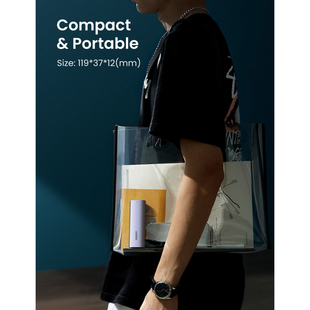 Кишеня зовнішня UGREEN SSD M.2 (NVME) M-KEY 3.1 GEN2 CM400 (10902) - фото 4 Кишеня зовнішня UGREEN SSD M.2 (NVME) M-KEY 3.1 GEN2 CM400 (10902) - фото 4