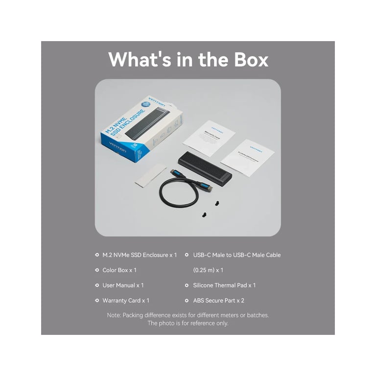 Кишеня зовнішня Vention SSD M.2 (NVME) M-key USB Type-C 3.2 10Gbps Heat Sink Aluminum (KPKH0) - фото 4