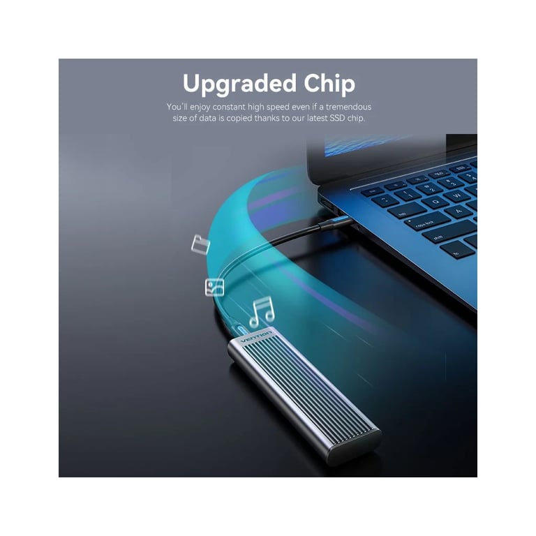 Кишеня зовнішня Vention SSD M.2 (NVME) M-key USB Type-C 3.2 10Gbps Heat Sink Aluminum (KPKH0) - фото 6