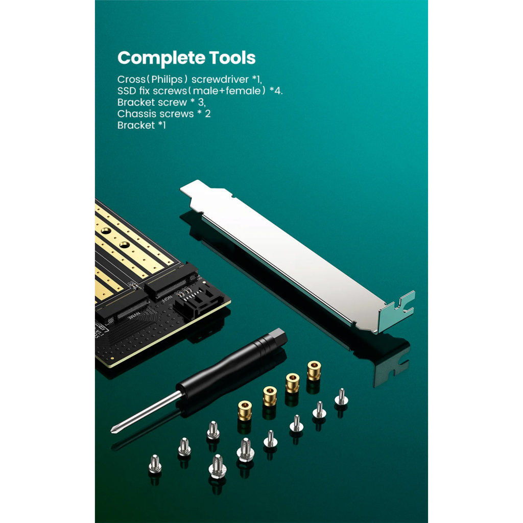 Контролер Ugreen PCI-E 3.0 for SSD M.2 NVMe + M.2 NGFF CM302 (70504) - фото 10 Контролер Ugreen PCI-E 3.0 for SSD M.2 NVMe + M.2 NGFF CM302 (70504) - фото 10