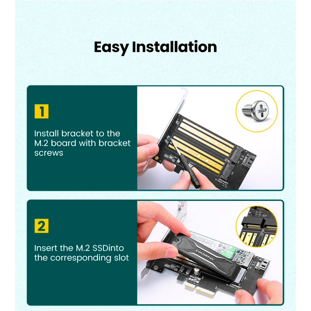 Контролер Ugreen PCI-E 3.0 for SSD M.2 NVMe + M.2 NGFF CM302 (70504) - фото 8 Контролер Ugreen PCI-E 3.0 for SSD M.2 NVMe + M.2 NGFF CM302 (70504) - фото 8