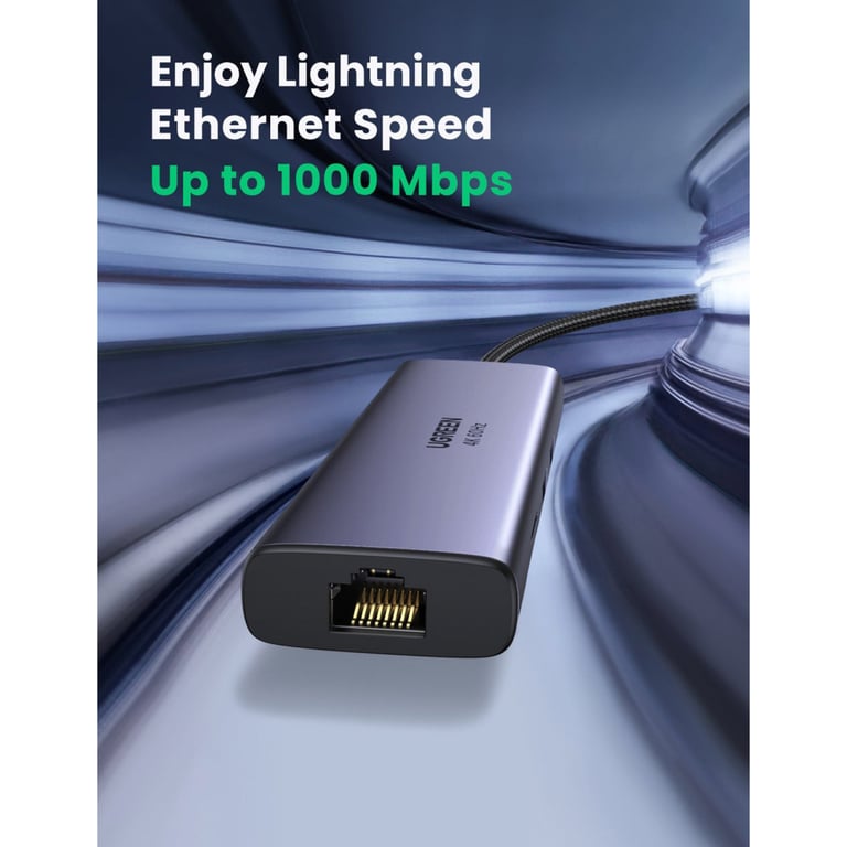 Концентратор Ugreen USB3.1 Type-C to HDMI/USB 3.0x2/RJ45/SD/TF/PD 100W CM512 (60515) - фото 11