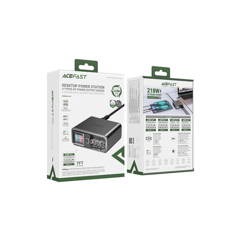 Зарядний пристрій Acefast 4xUSB 218W (3xUSB-C + USB-A) Gan Z4 Fast Charger (6974316282587) - фото 9
