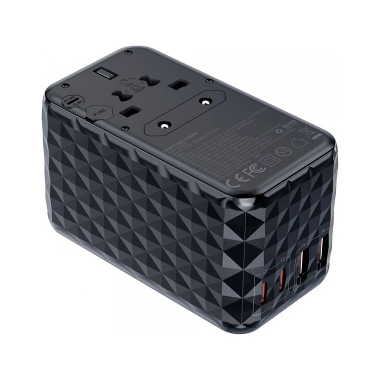 Зарядний пристрій Choetech 4xUSB 100W PD (2хUSB-C+2хUSB-A) сharger diamond model black (PD6028-BK) - фото 1
