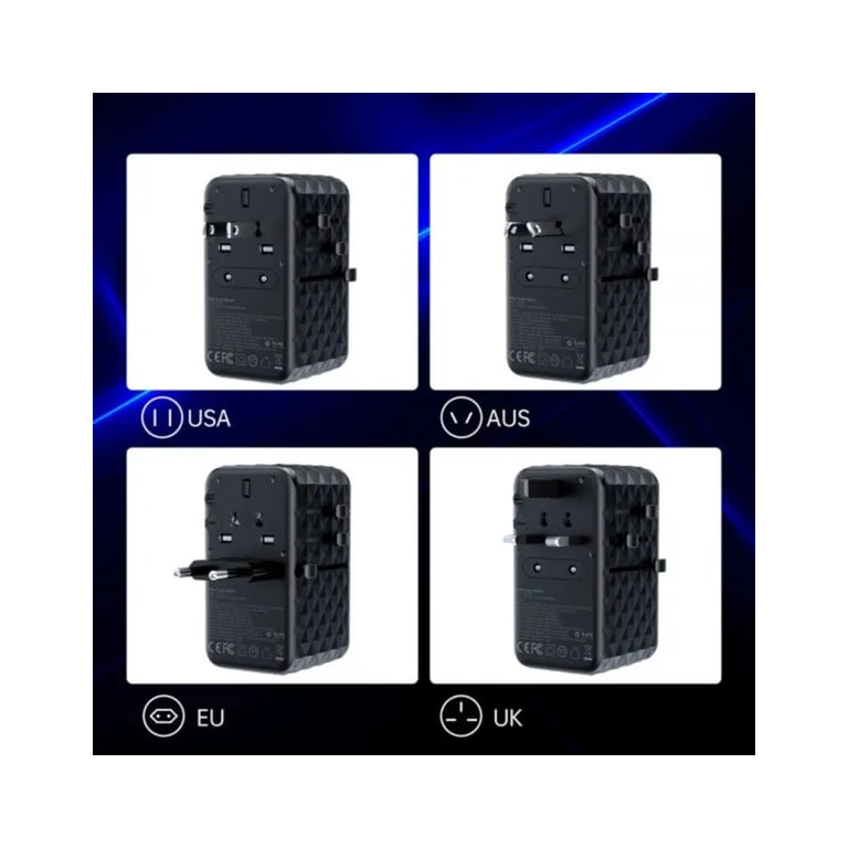 Зарядний пристрій Choetech 4xUSB 100W PD (2хUSB-C+2хUSB-A) сharger diamond model black (PD6028-BK) - фото 5