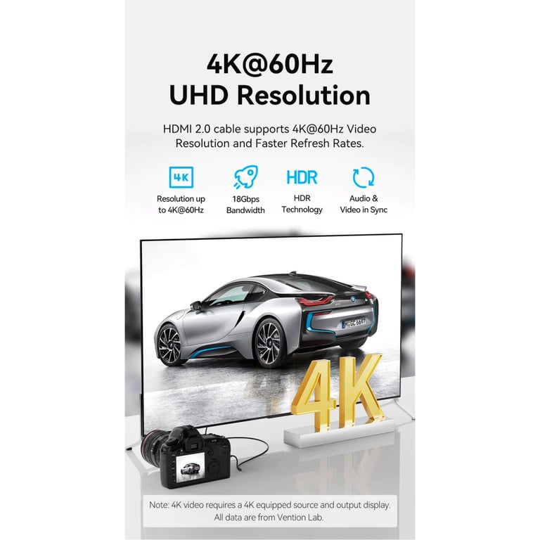 Кабель мультимедійний HDMI M to HDMI micro M 3.0m V2.0 4K 60Hz VENTION (AGIBI) - фото 7