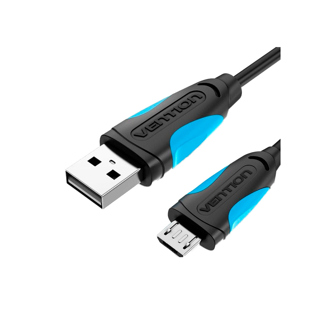 Дата кабель USB 2.0 AM to Micro 5P 0.5m Black Vention (VAS-A08-B050) - фото 1 Дата кабель USB 2.0 AM to Micro 5P 0.5m Black Vention (VAS-A08-B050) - фото 1