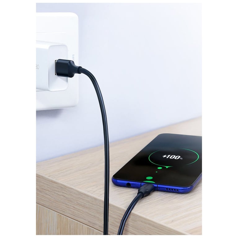 Дата кабель USB 2.0 AM to USB-C 0.5m 3.0A (18W) Nickel Plating US287 Black Ugreen (60115) - фото 3