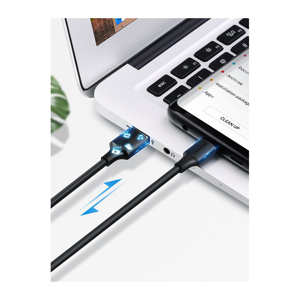 Дата кабель USB 2.0 AM to USB-C 0.5m 3.0A (18W) Nickel Plating US287 Black Ugreen (60115) - фото 4 Дата кабель USB 2.0 AM to USB-C 0.5m 3.0A (18W) Nickel Plating US287 Black Ugreen (60115) - фото 4