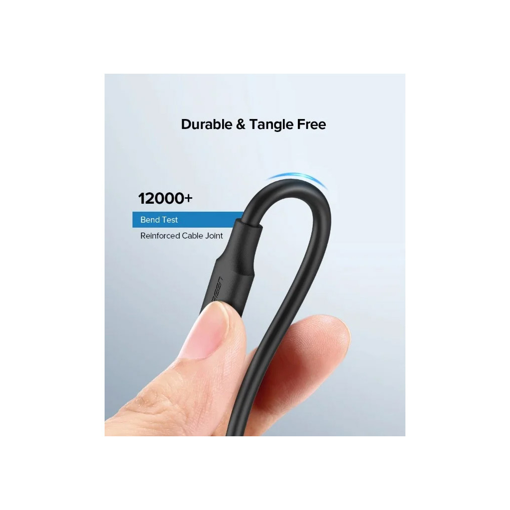 Дата кабель USB 2.0 AM to USB-C 0.5m 3.0A (18W) Nickel Plating US287 Black Ugreen (60115) - фото 7 Дата кабель USB 2.0 AM to USB-C 0.5m 3.0A (18W) Nickel Plating US287 Black Ugreen (60115) - фото 7