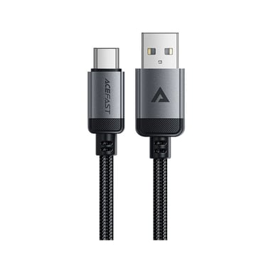 Дата кабель USB 2.0 AM to USB-C 1.2m 3.0A 18W aluminum alloy Black Acefast (6974316283782) - фото 1