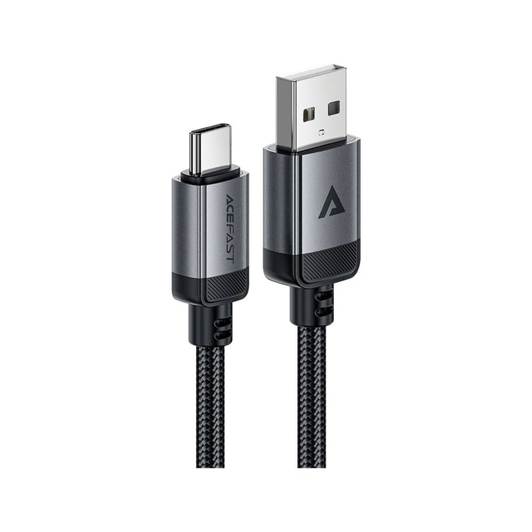 Дата кабель USB 2.0 AM to USB-C 1.2m 3.0A 18W aluminum alloy Black Acefast (6974316283782) - фото 2