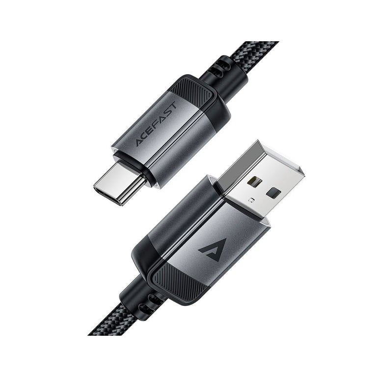 Дата кабель USB 2.0 AM to USB-C 1.2m 3.0A 18W aluminum alloy Black Acefast (6974316283782) - фото 4