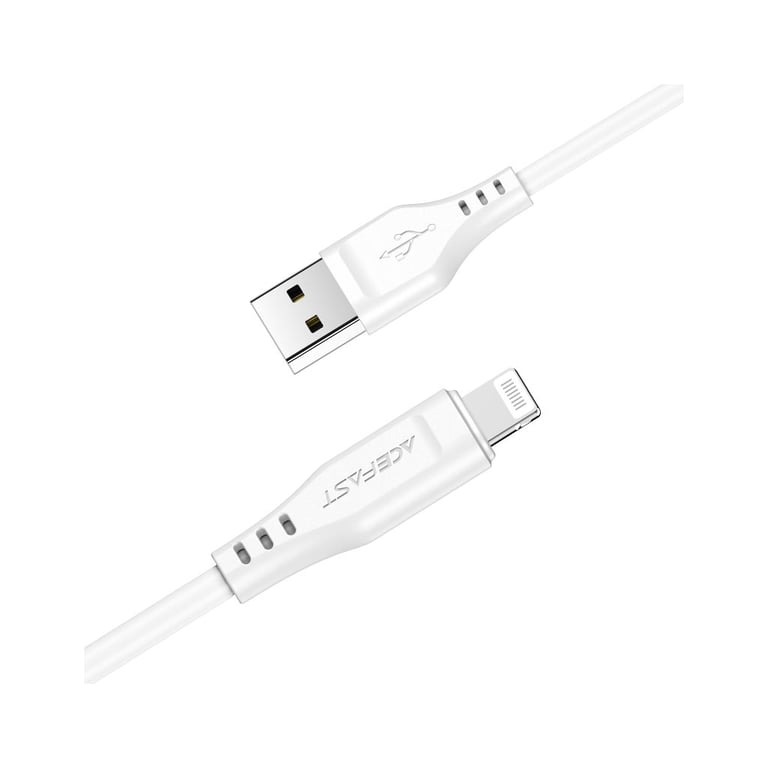 Дата кабель USB 2.0 AM to Lightning 1.2m 2.4A TPE C3-02 White Acefast (6974316280835) - фото 2