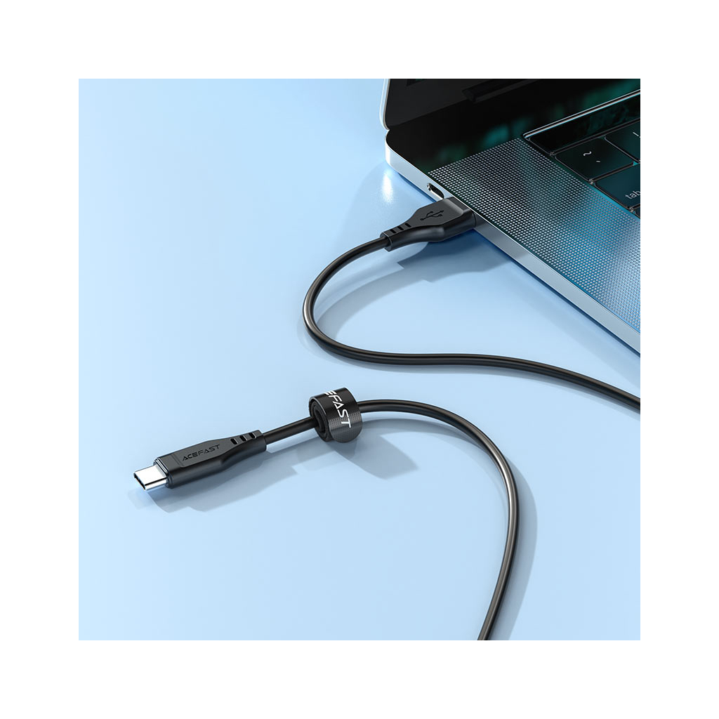 Дата кабель USB 2.0 AM to USB-C 1.2m 3.0A TPE Black Acefast (6974316280866) - фото 5 Дата кабель USB 2.0 AM to USB-C 1.2m 3.0A TPE Black Acefast (6974316280866) - фото 5
